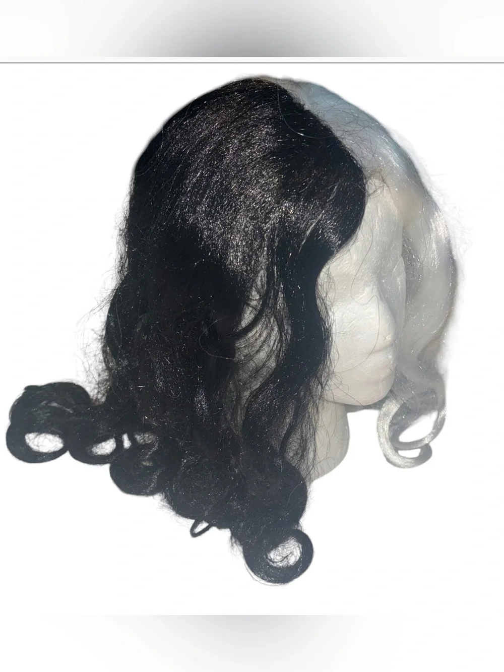 Black & White Two-Tone Curly Wig Costume Cosplay Halloween Cruella